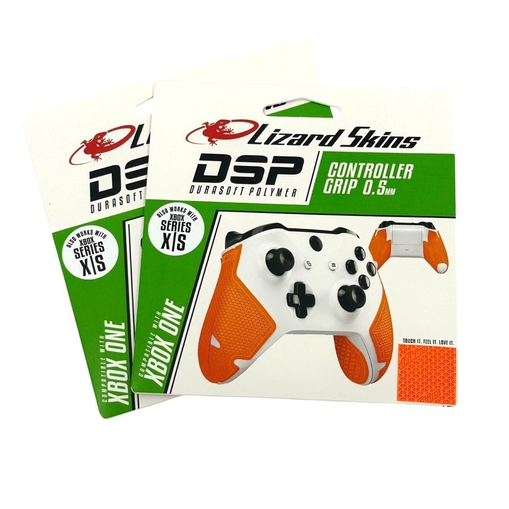 2 Pack Lizard Skins DSP Controller Grip Xbox One Tangerine 0.5mm NEW